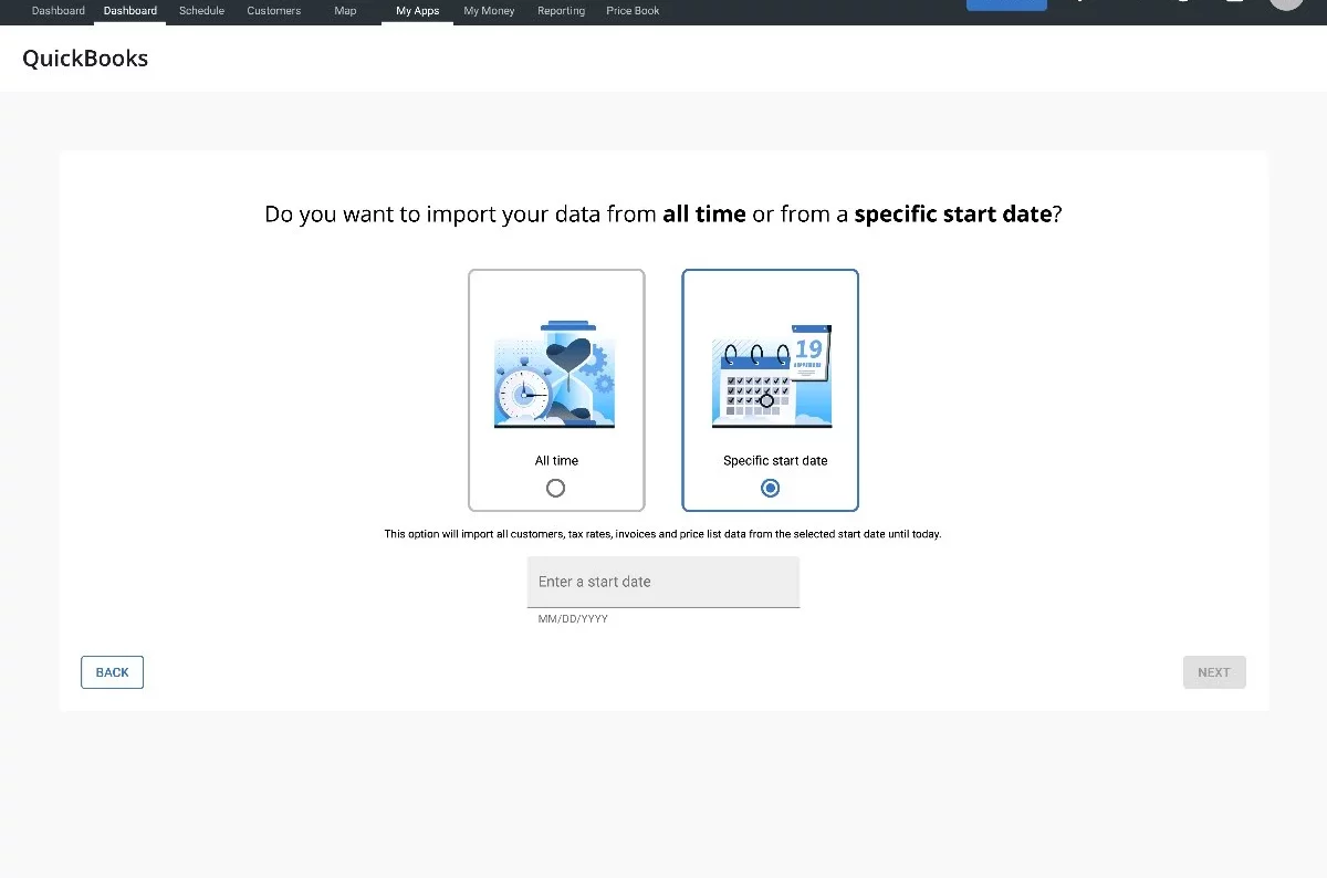 - Housecall Pro Housecall Pro QuickBooks data import screenshot
