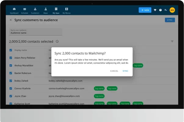 - Housecall Pro Housecall Pro Mailchimp integration on desktop