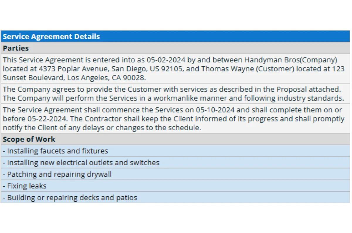 Handyman Service Agreement Template Housecall Pro Handyman Service Agreement Template Housecall Pro