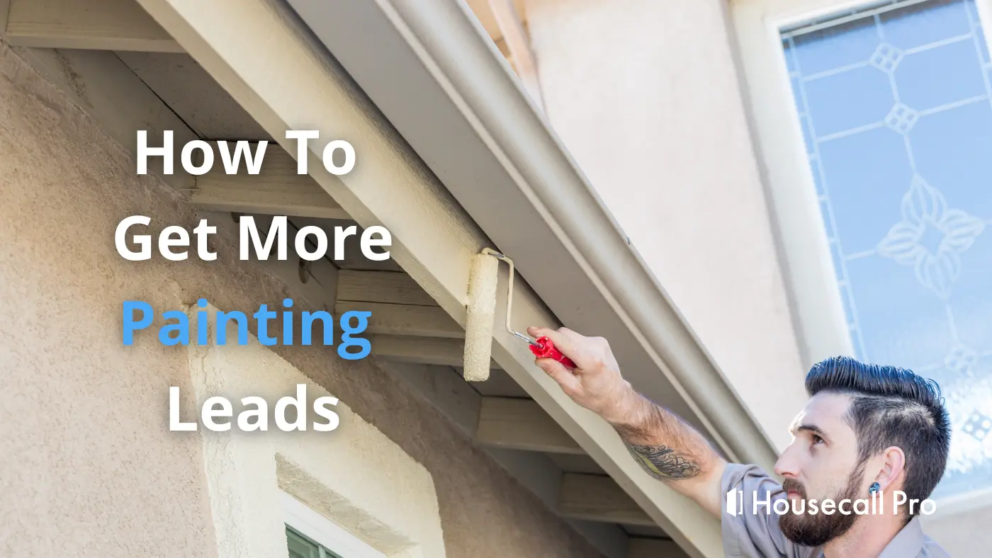 - Housecall Pro Pro using roller to paint house trim in beige color