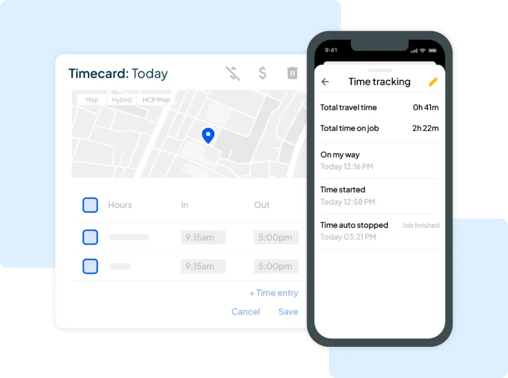timecard and time tracking software from Housecall Pro