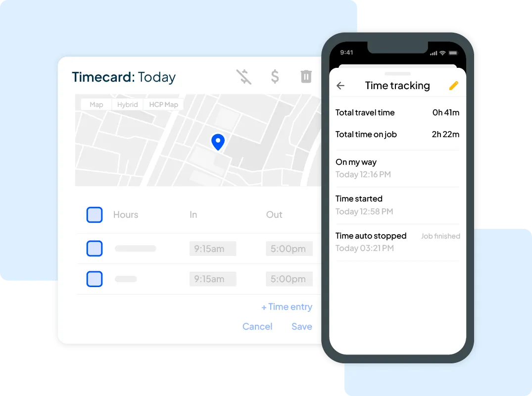 timecard and time tracking software from Housecall Pro