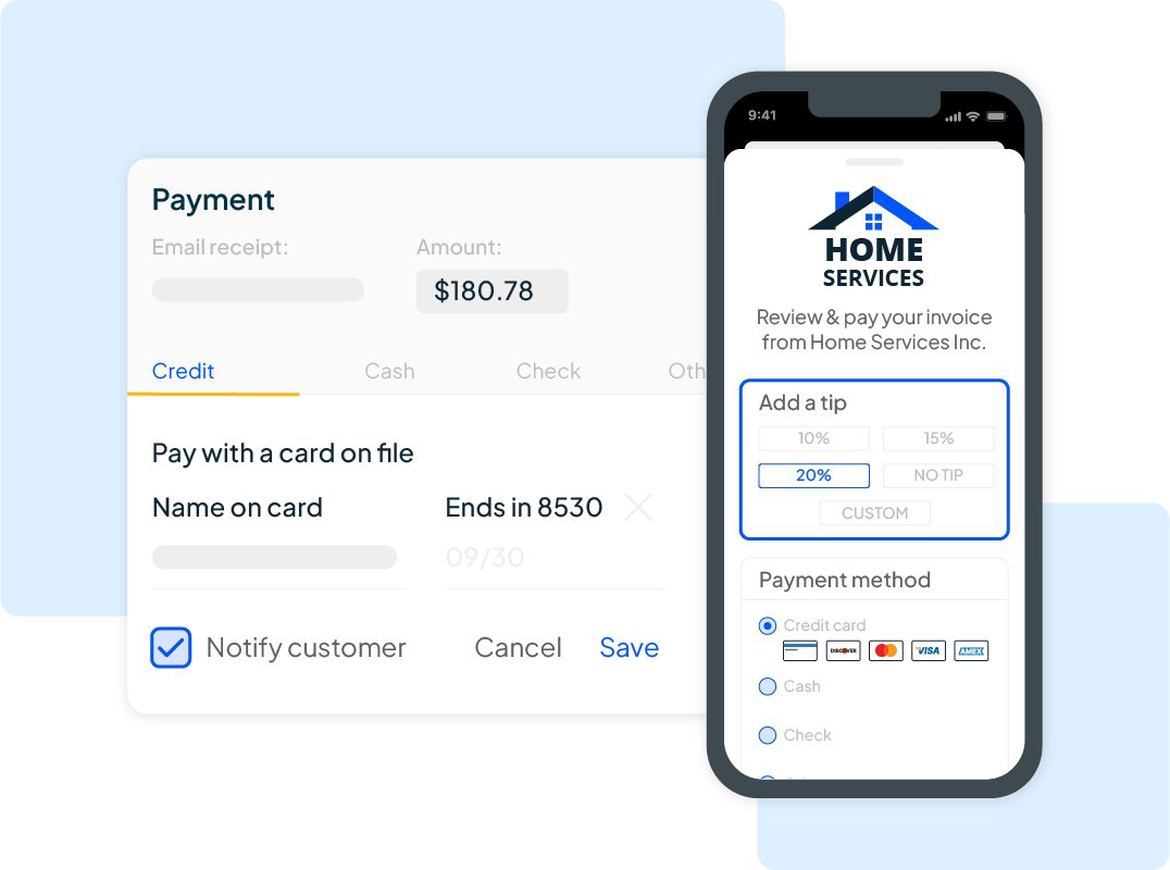 Pressure washing company payment processing software from Housecall Pro