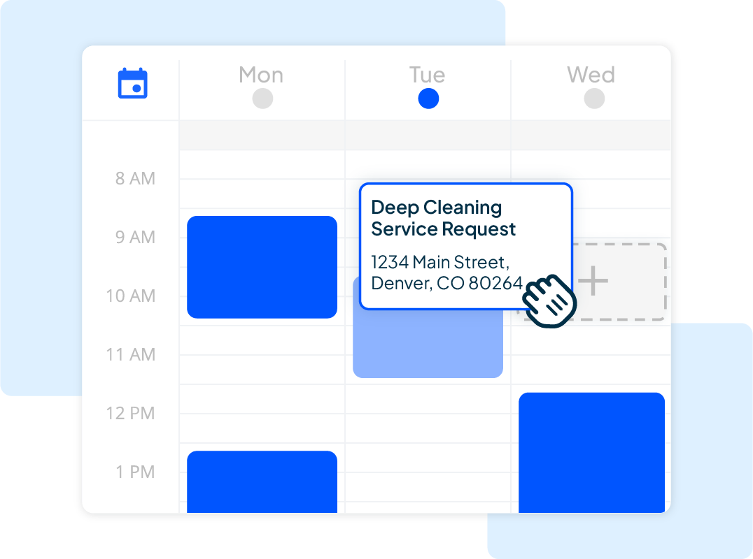 Cleaning drag and drop scheduling software from Housecall Pro
