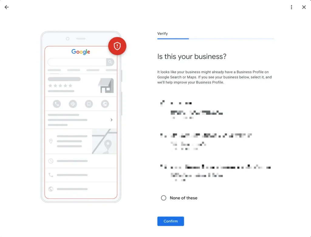 - Housecall Pro is this your business GBP desktop verification screen