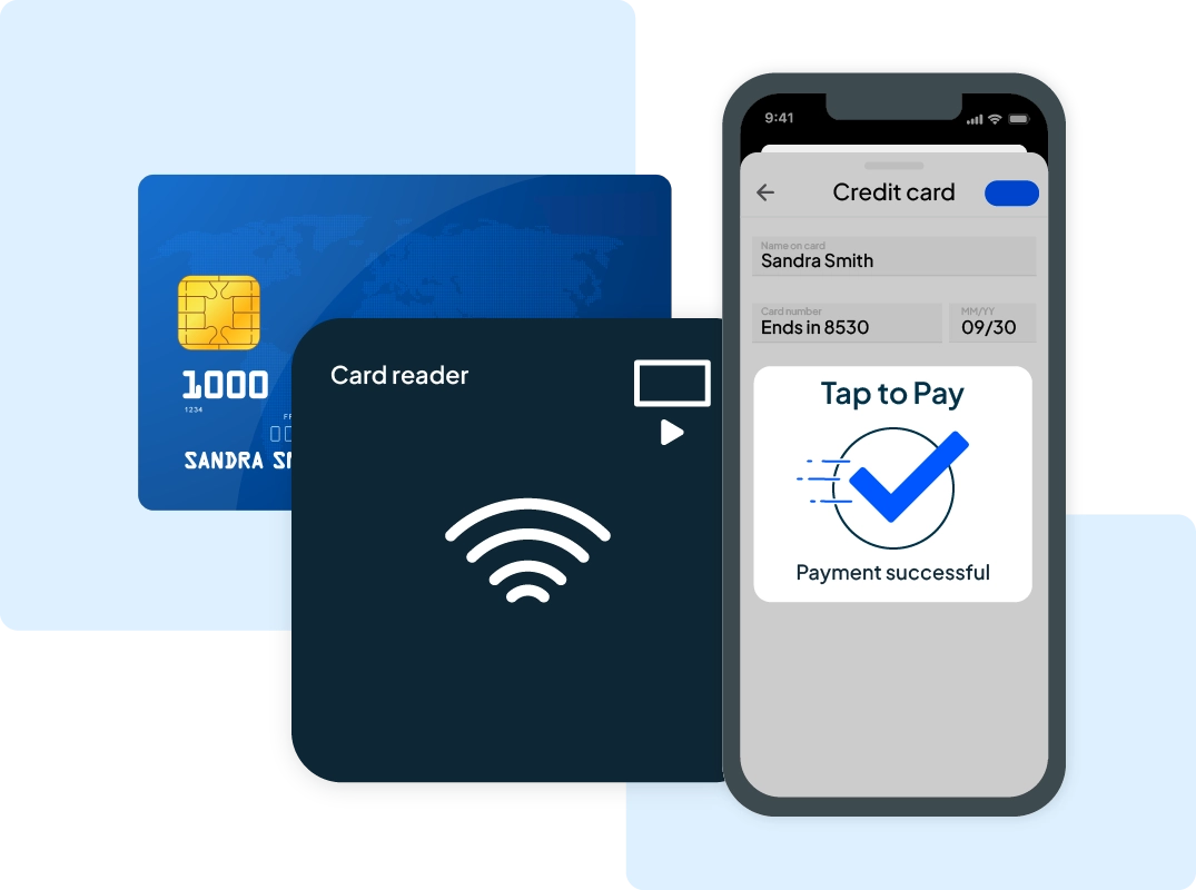 Field service credit card processing software and card reader from Housecall Pro