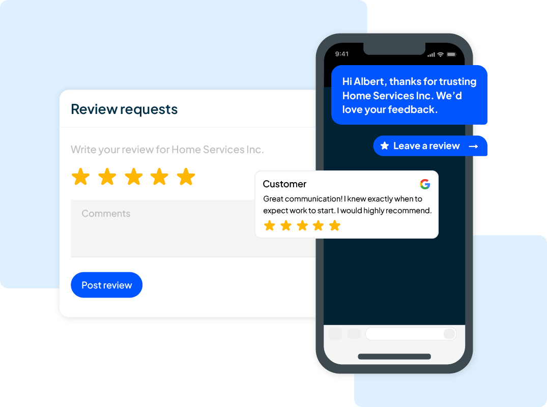 Housecall Pros' online reputation and review management software for home service industry
