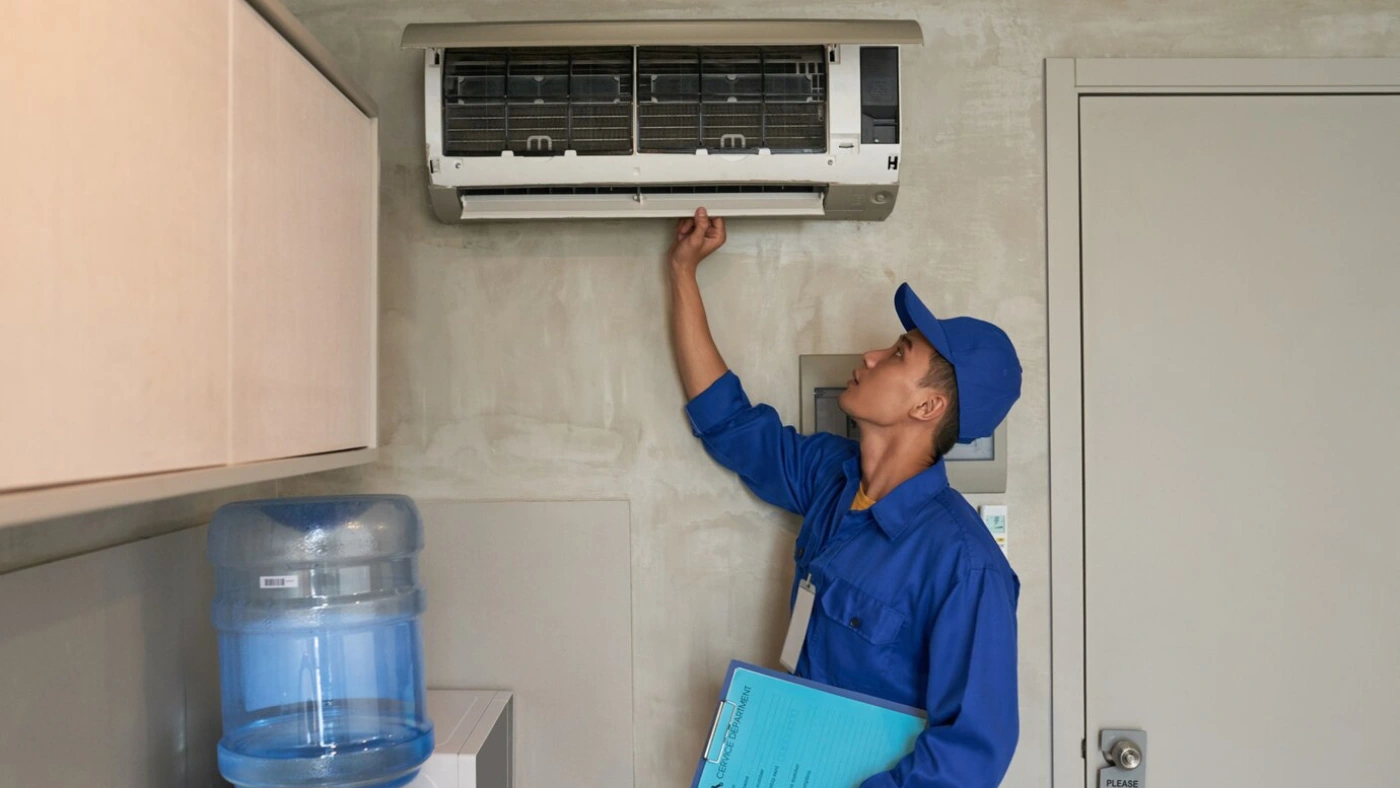 hvac technician working