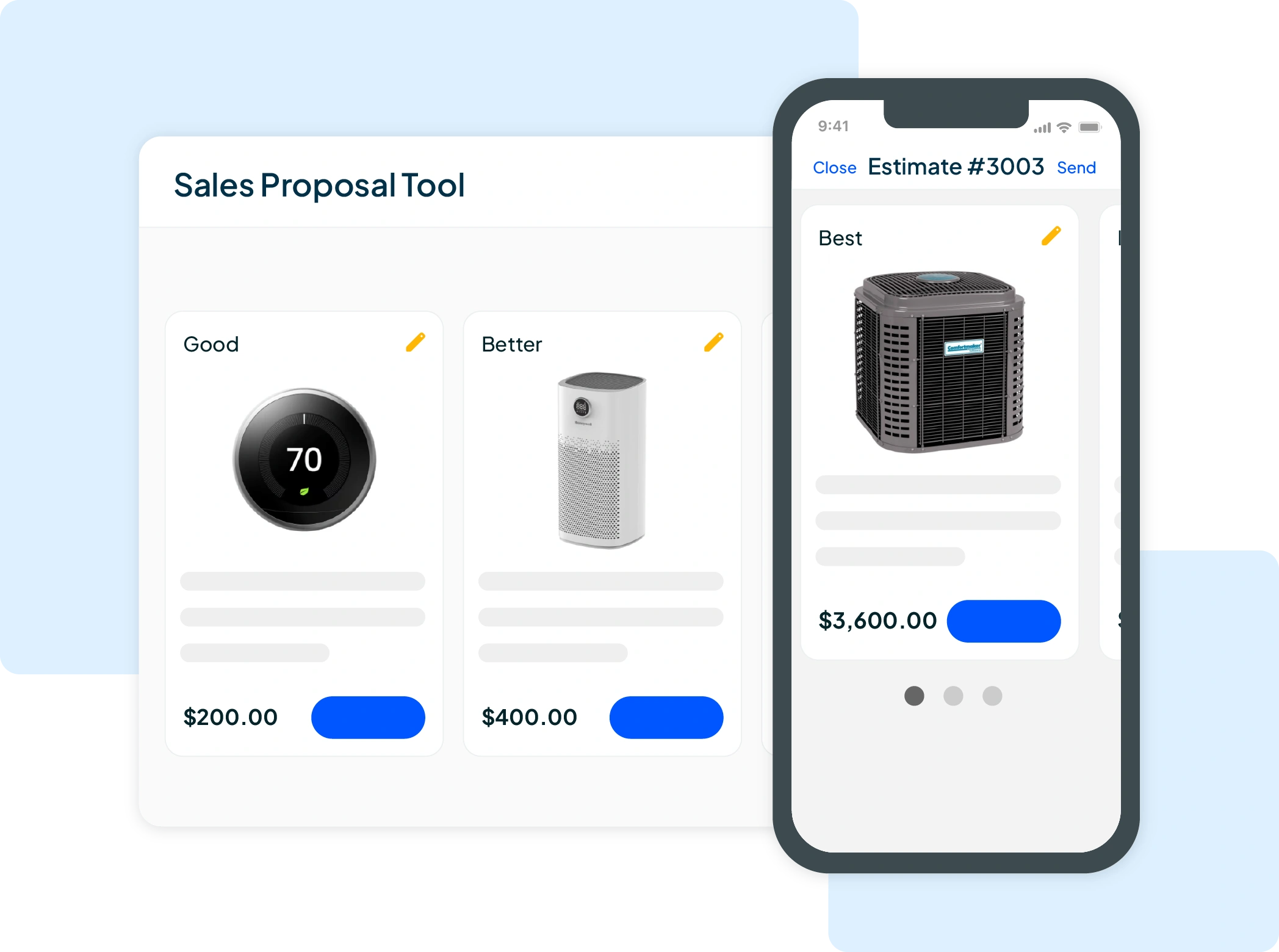 HVAC sales proposal tool desktop and mobile app product intimation