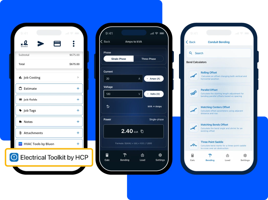 Free Electrical Toolkit Calculator app from HCP
