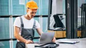 - Housecall Pro HVAC technician building a professional company website and managing service jobs online using Housecall Pro.