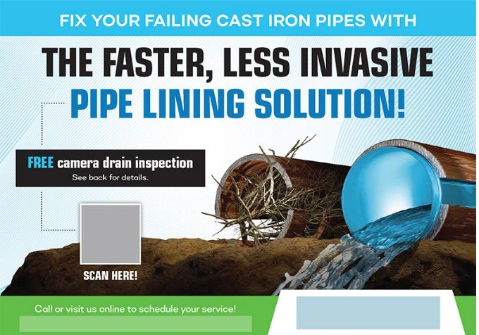 plumbing postcard design example