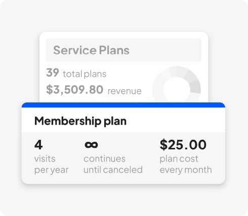 Recurring service membership plan $25 from Housecall Pro