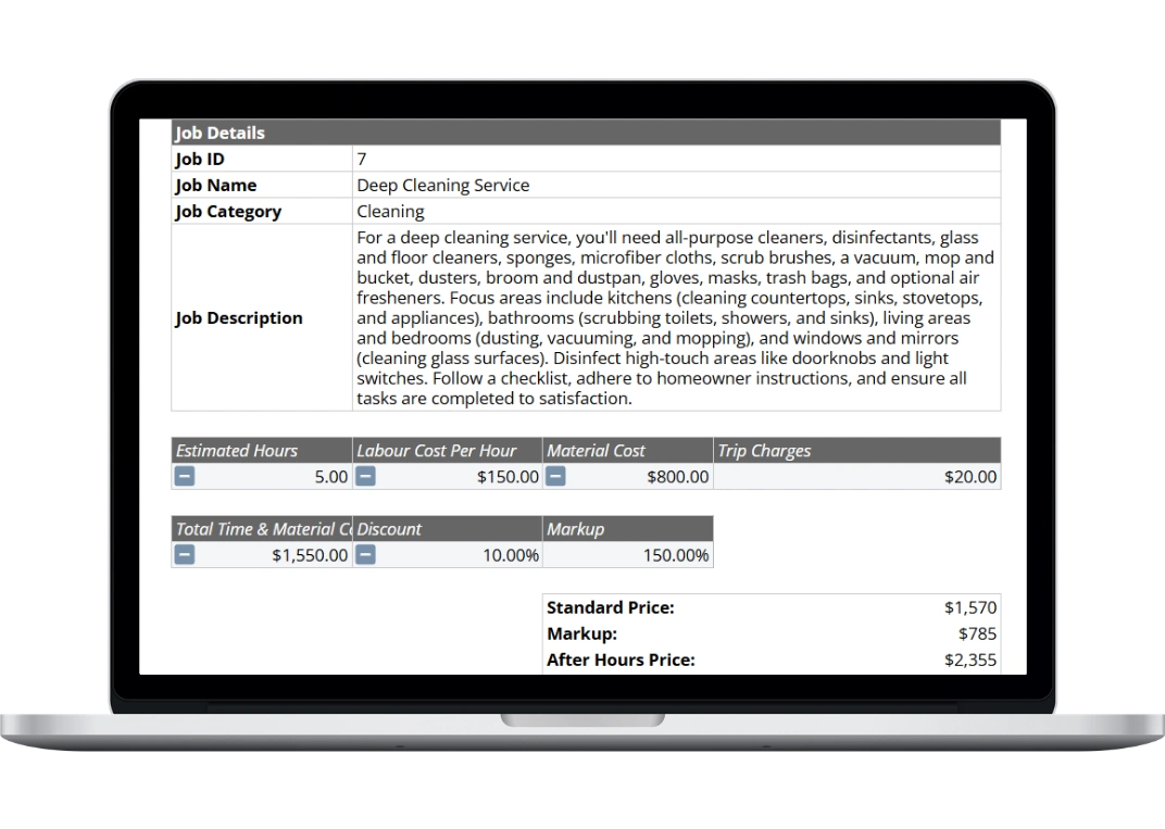 hero image of home cleaning price list template