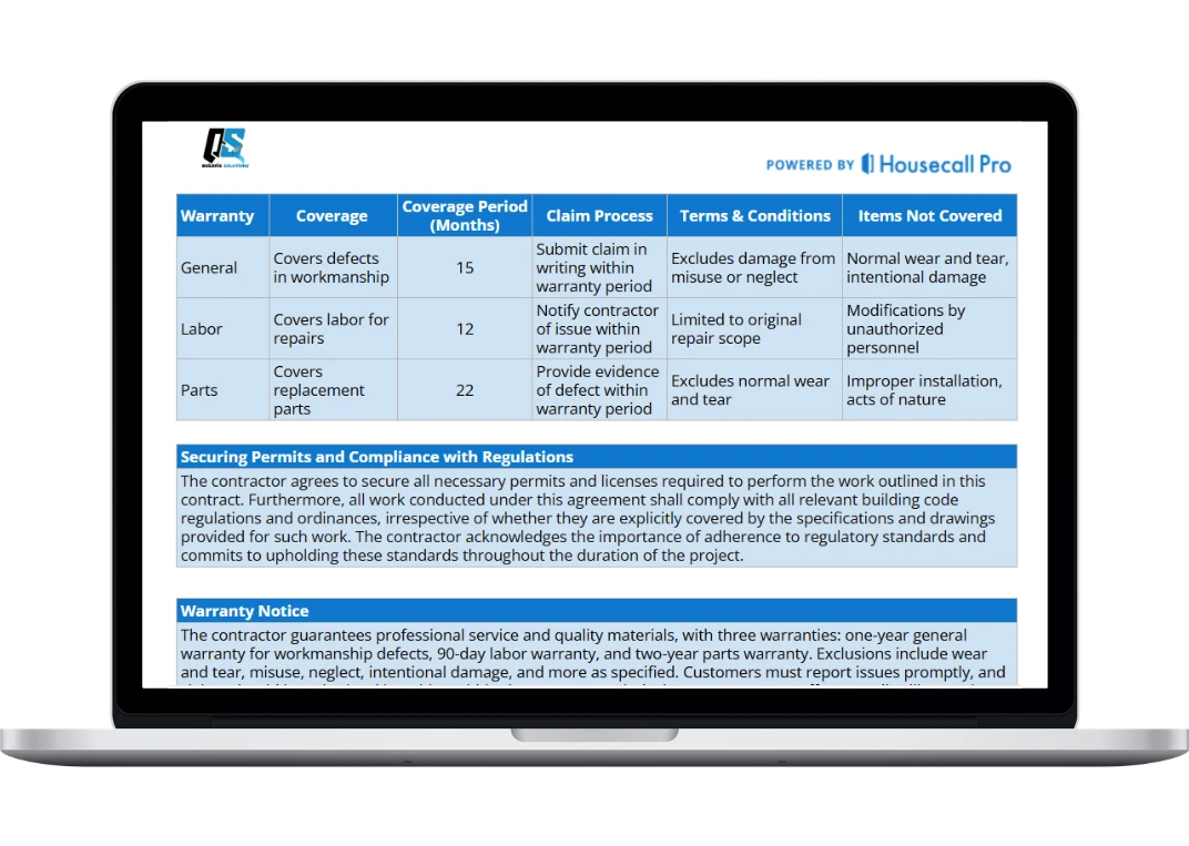hero image small business warranty template