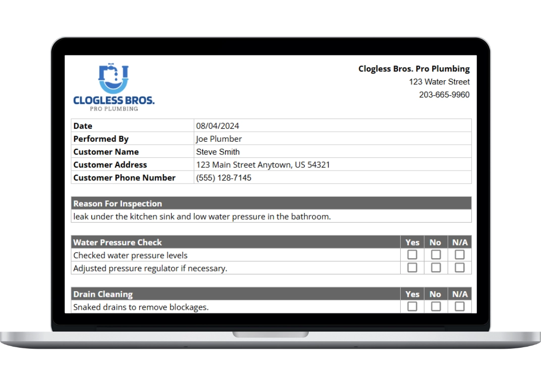 plumbing checklist template hero image